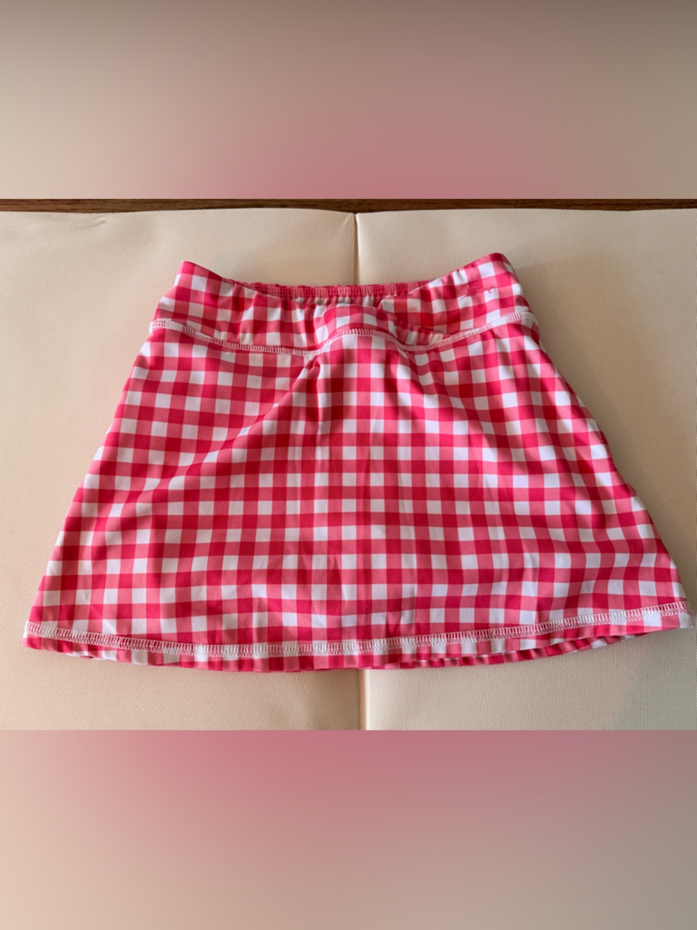 Kids Tommy Bahama Pink and White Gingham Skort